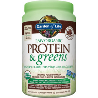 Garden of life - protéine et aliments verts crus bio en poudre : chocolat - 610g.
