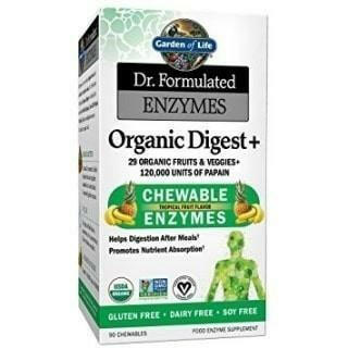 Garden of life - dr. formulated enzymes croquables : organic digest - 90 comp à croquer.