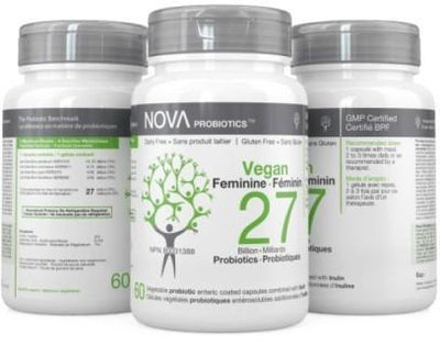 Probiotiques Vegan Féminin 27 Milliards - 60 Capsules -Nova Probiotics -Gagné en Santé