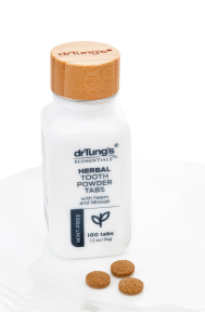 Drtung's - poudre dentifrice à base de plantes - sans menthe 100 comprimés.