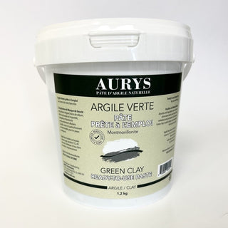 Aurys - Argile verte prête à l'emploi pâte (pot) - 1.2 kg