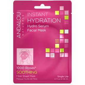 Andalou naturals - masque en feuille à hydratation instantanée pour le visage 6 x 18 ml