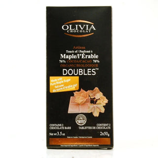 Olivia - chocolat noir 76% bio erable  (2 x 50g)