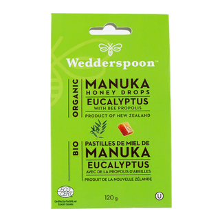 Wedderspoon - miel de manuka en gouttes et l' eucalyptus  bio 120 g