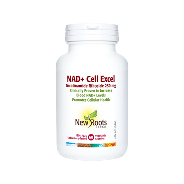 New roots herbal NAD+ Cell Excel, 250 mg · 60 capsules végétales