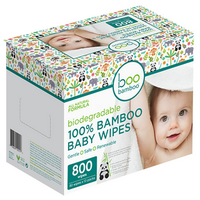 Boo bamboo - baby boo lingettes de voyage biodégradables.