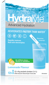 Hydralyte - granulés d'électrolytes - limonade 12 ct