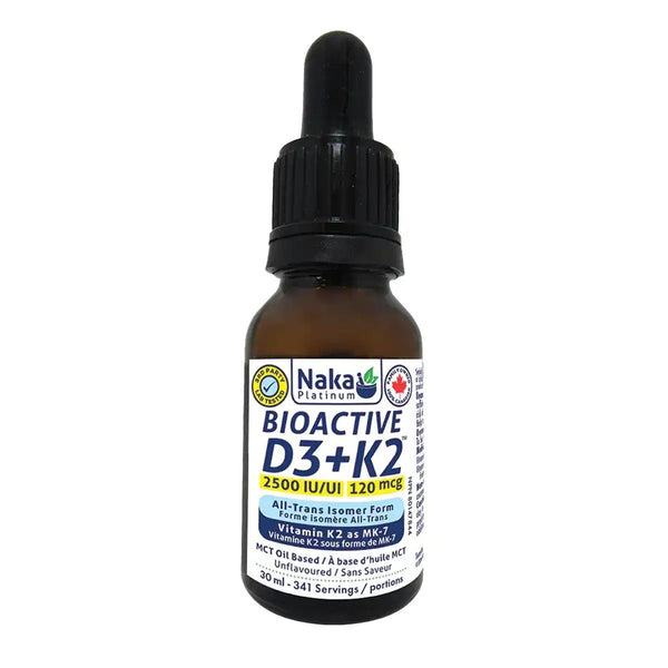 Naka Gouttes vitamines D3 + K2, 2 500 UI + 120 mcg · 30 ml