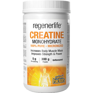 Natural factors - Regenerlife monohydrate de créatine, sans saveur - 300g