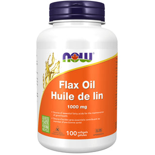 Now - Huile de lin bio eco2 1000 mg - 100 gel.