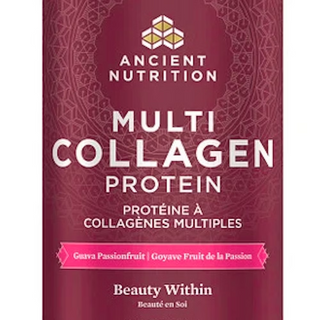 Ancient nutrition - poudre de protéine de collagène multi beauté au sein de goyave fruit de la passion 232 g