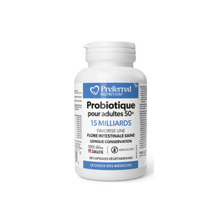 Preferred nutrition - Probiotique (adultes 50+) 15m flore intestinale saine - 30 vcaps lc