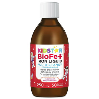Kidstar - Biofe+ fer liquide pour la famille, explosion sucrée - 250 ml