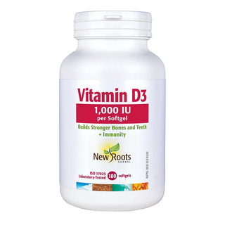 New roots - Vitamine d3 1,000 ui - 180 gél.