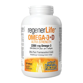 Natural factors - Regenerlife omega3 +d  ultra-Fort - 150 caps