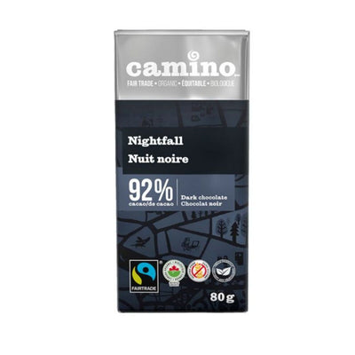 Camino 
- tablette chocolat noir 92% nuit noire bio 80g