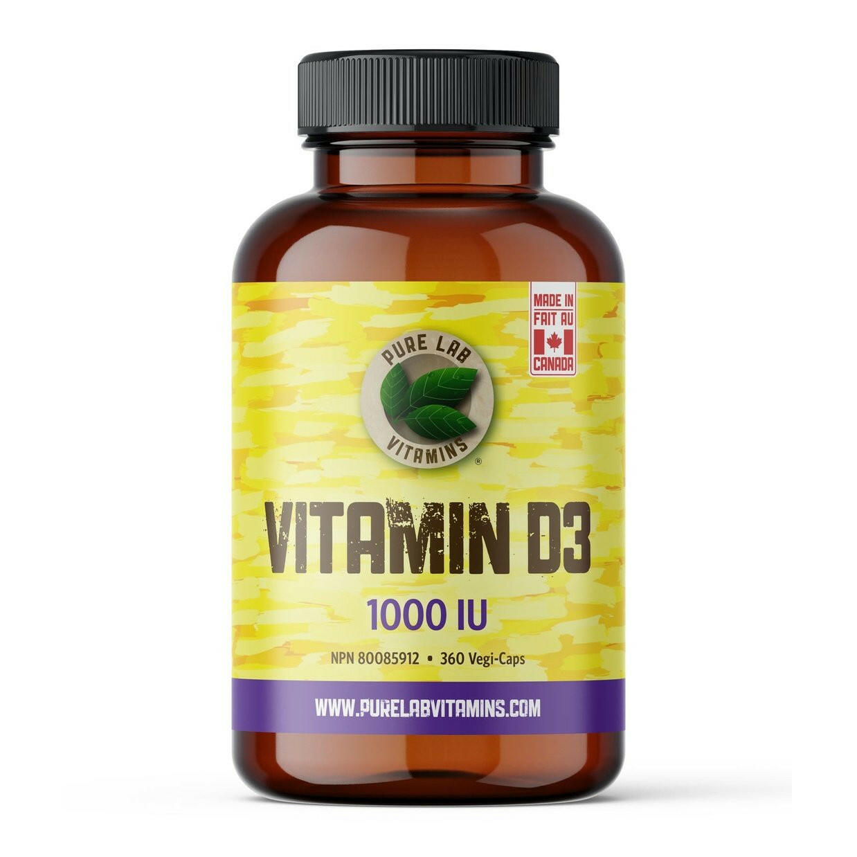 Pure lab - vit.d3 1000 iu - 360 vcap. – Gagné en Santé