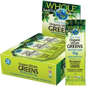 Whole earth & sea - Barres protéinées bio végétalien vert - 12 x 75g
