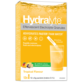 Hydralyte -  granulés d'électrolyte - tropical 12 ct