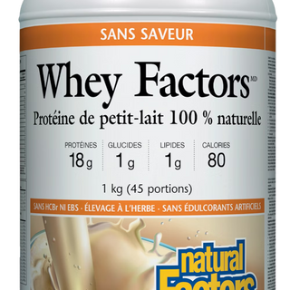 Natural factors - whey factors protéines de petit-lait: sans saveur - 1 kg