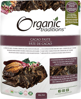 Organic traditions - pate de cacao - 454 g.