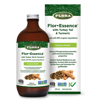 Flora - flor-essence avec queue de dinde et curcuma.