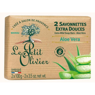 Le petit olivier - Savonnettes extra douces : aloe vera -  2 x 100g