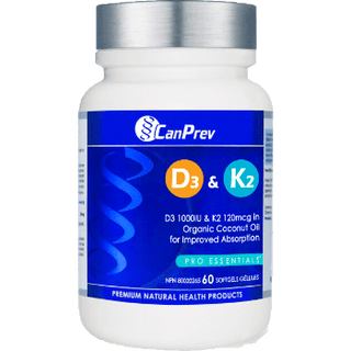 Canprev - d3 & k2 (huile de coco biologique)  60 gélules.