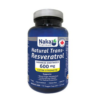 Naka - platinum resveratrol trans naturel 600mg - 75 vcaps