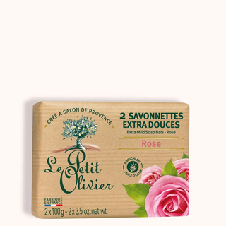 Le petit olivier - 
savonnettes extra douces : rose - 2 x 100g