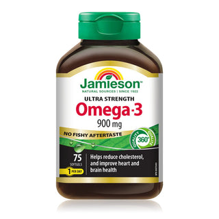 Jamieson - Omega-3 complet (900 mg) ultra fort, sans goût de poisson - 75 gél.