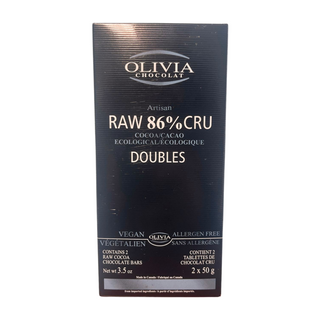 Olivia - chocolat noir 86% bio cru (2 x 50g)