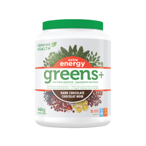 Genuine health - greens+ extra energie chocolat noir 444 g