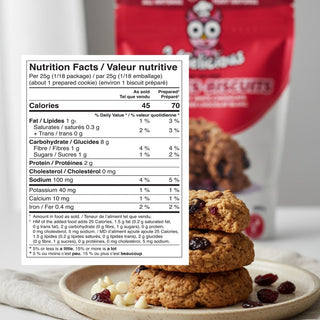 Délices sublimes - Mélange à biscuits canneberges et chocolat blanc | 1g sucre, végane & riche en fibres