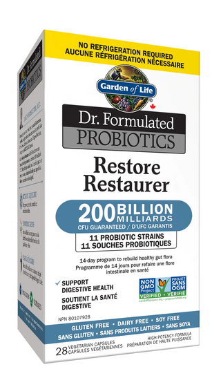 Dr.formulated - probiotiques 200m restaurer - 28 vcaps