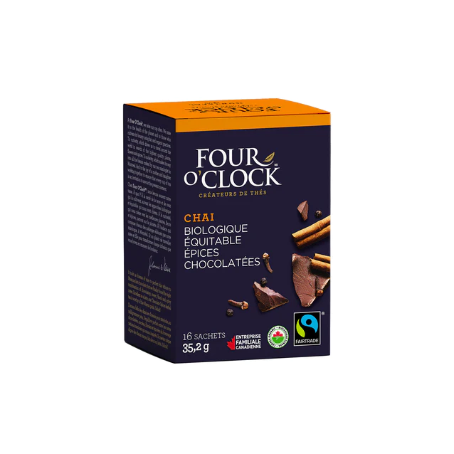 Four o clock - tisane chai epices chocolatées bio - 16sachets
