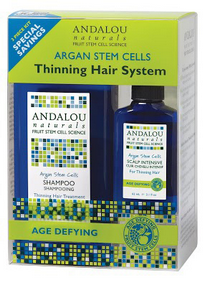 Andalou naturals - kit système de cellules souches d'argan pour cheveux minces (défiant l'âge) - 3 pièces