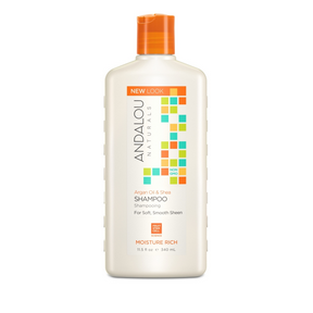 Andalou naturals - shampooing hydratant à l'huile d'argan et au karité 340 ml.