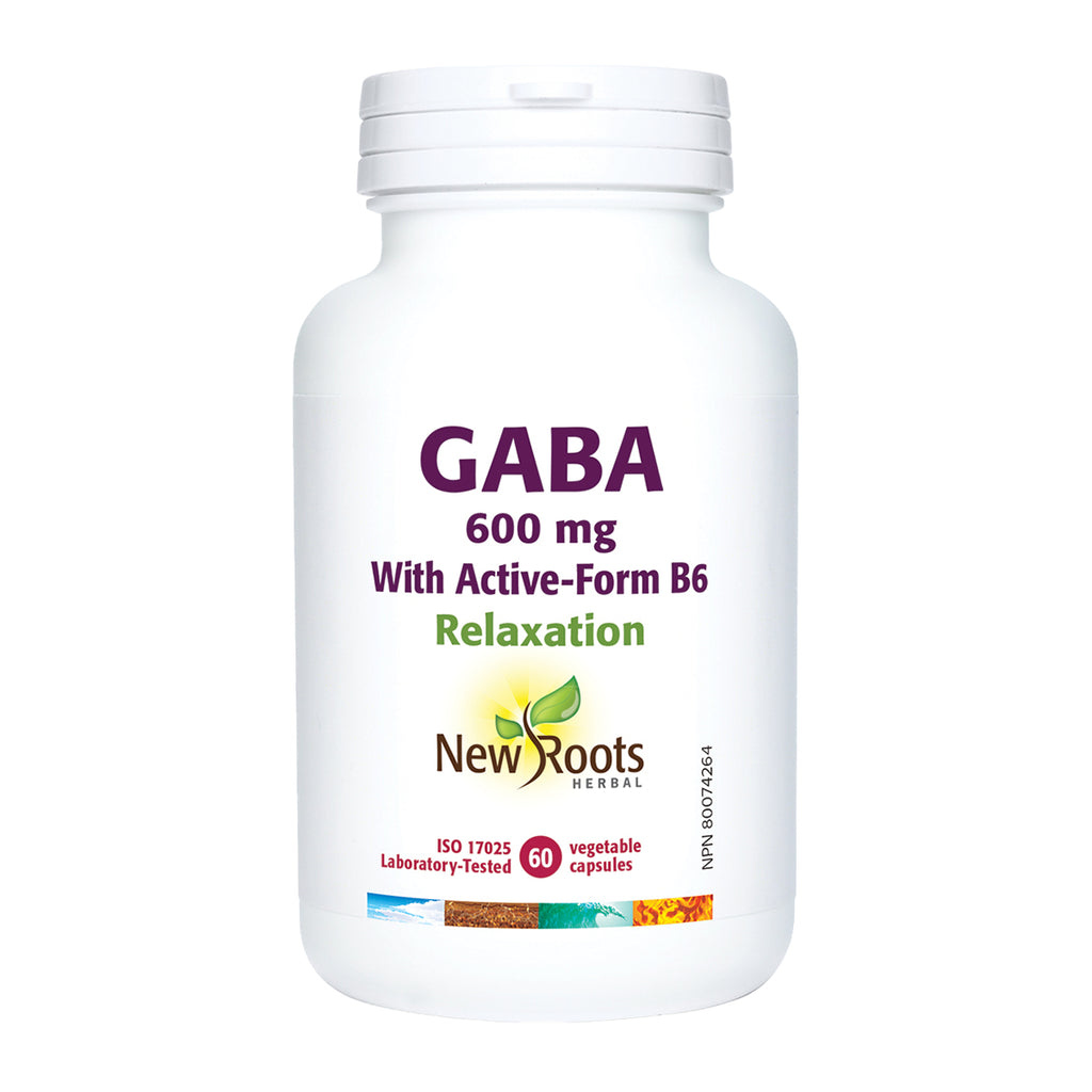 NEW ROOTS - GABA 600 MG ET FORME ACTIVE DE B6 - 60 VCAPS – Gagné en Santé