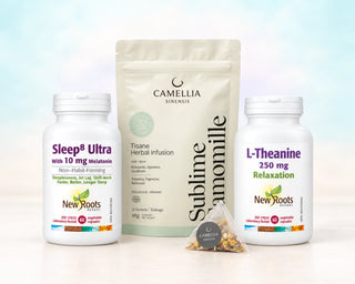 Sleep8 Ultra, L-Théanine 250 mg et tisane Sublime camomille de L'Ensemble Détente du Soir