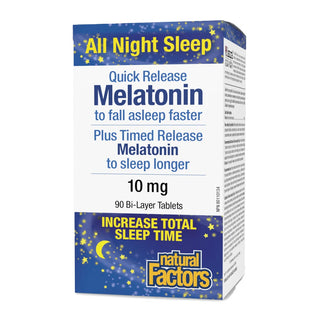Natural factors - Melatonine 10mg libération rapide - 90 comp.