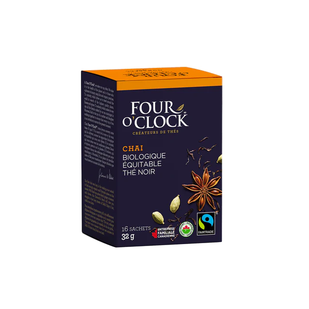 Four o clock -  thé noir chai bio - 16 sachets