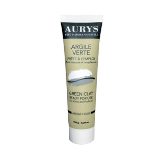 Aurys - Argile verte prête à l'emploi (150g) | masque purifiant visage & cataplasme apaisant