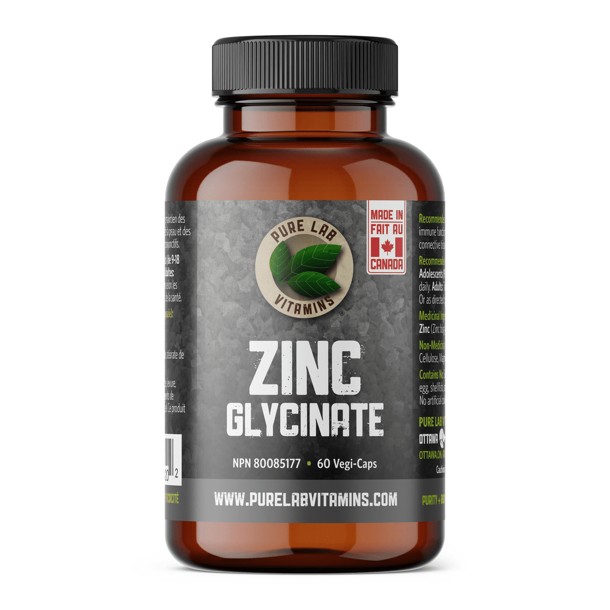 Pure lab - glycinate de zinc 150 vcaps