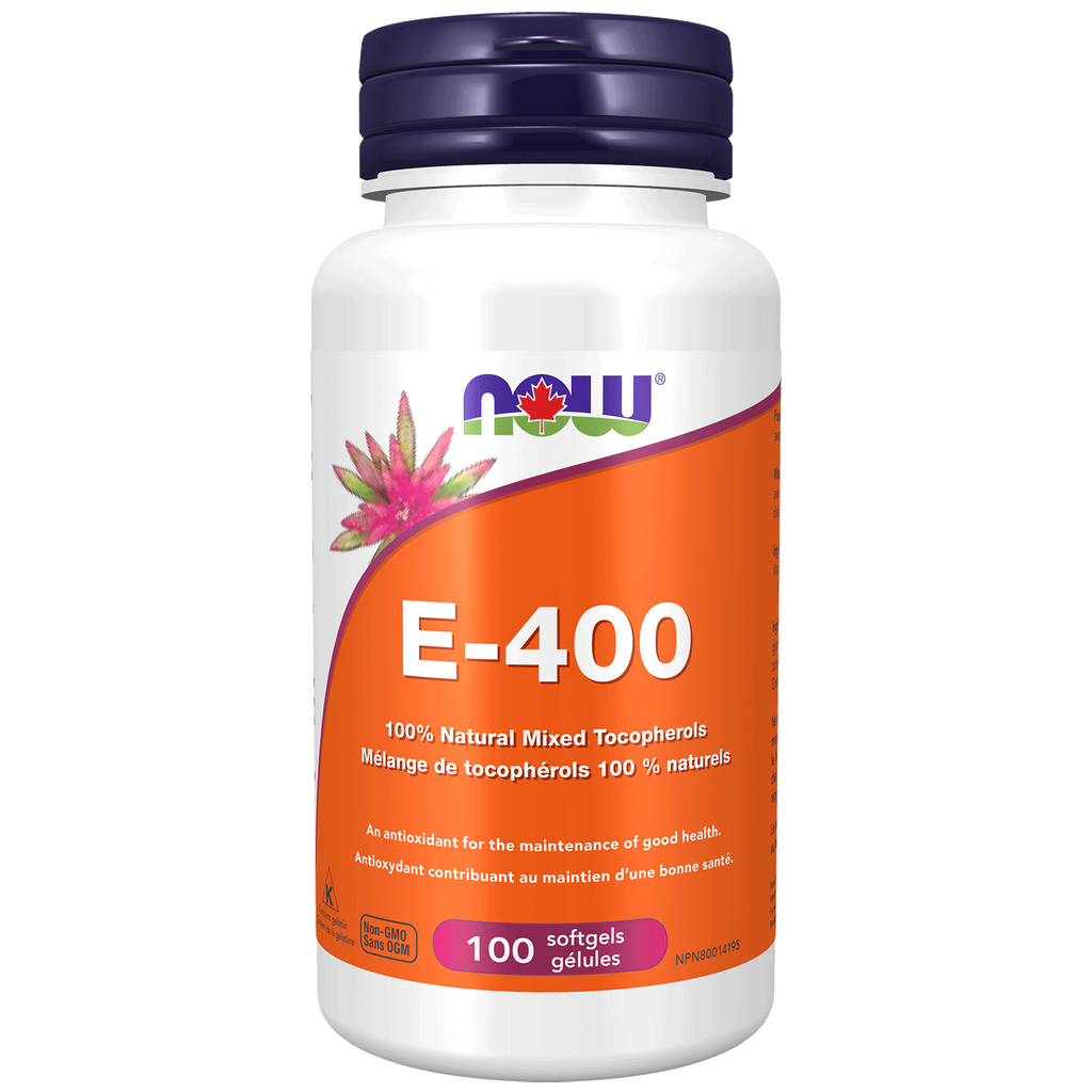 Now vitamine e400 ui tocophérols mélangés 100 gélules Gagné en Santé