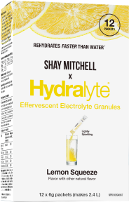 Hydralyte - granulés d'électrolyte - citron pressé 12 ct