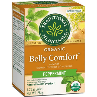 Traditional medicinals - Tisane bio confort pour le  bedon menthe poivrée - 16s