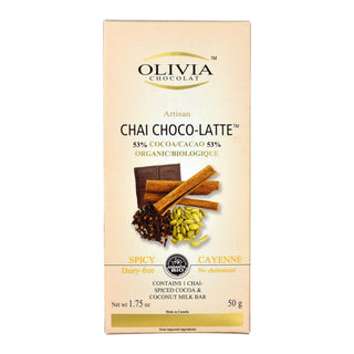 Olivia - chocolat 53% cru chai choco-latte bio - 50g