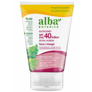 Alba botanica - écran solaire pour le visage sans parfum spf 40 - 113 ml
