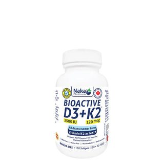 Naka - Platinum bioactive d3 (2500) + k2 (120 mcg) -  150 géls